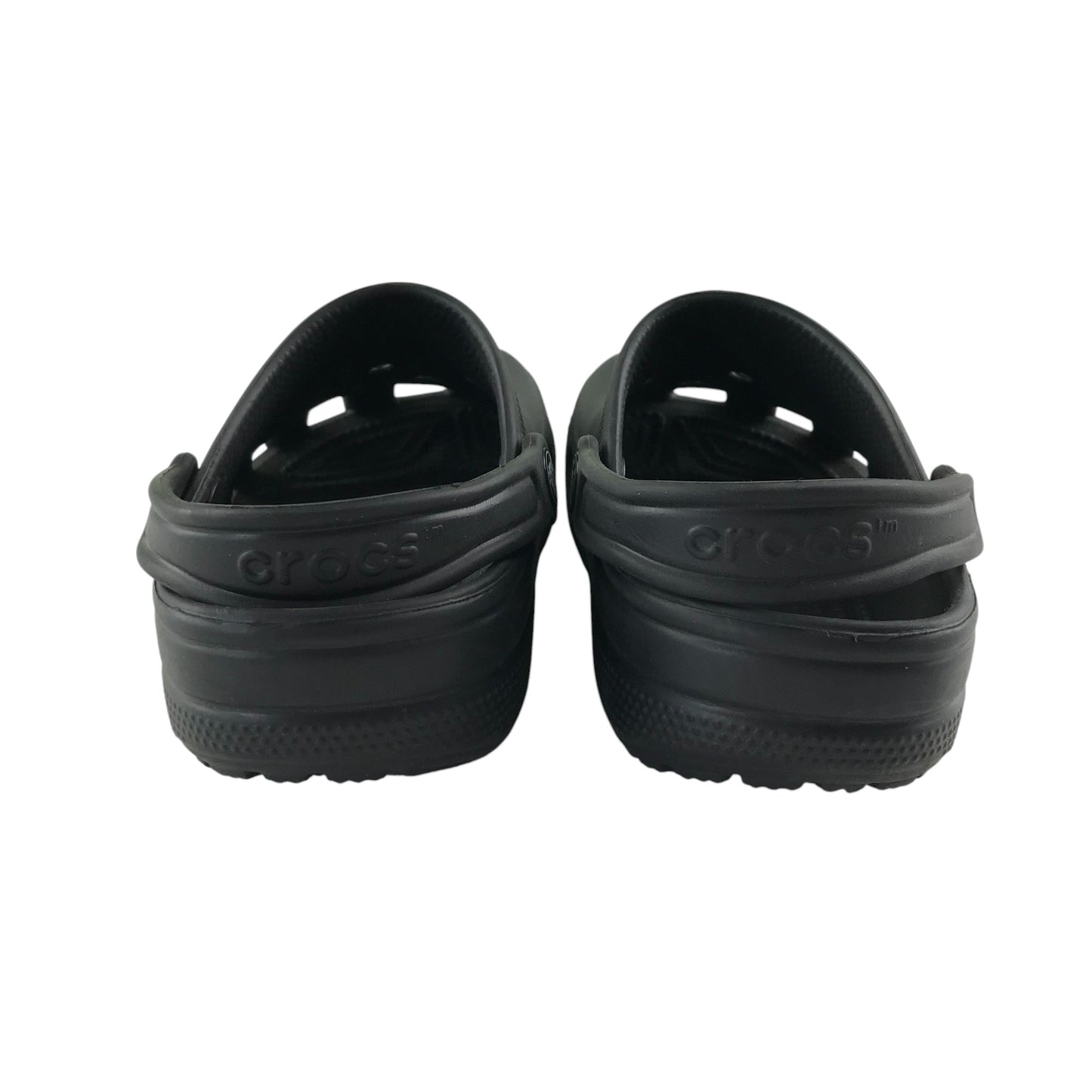 Crocs clogs shoe size 2 black slip on sandals with ankle straps