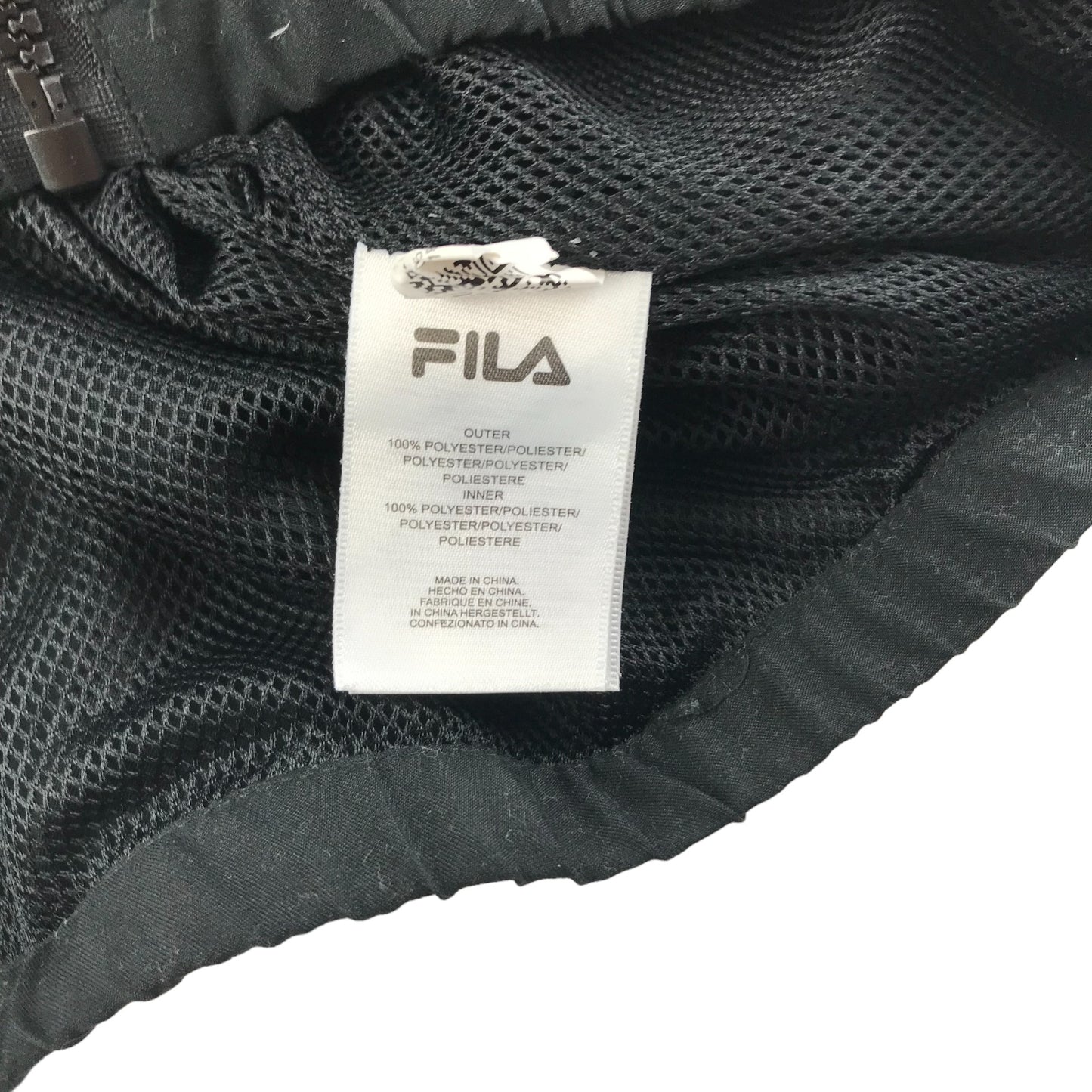 Fila Jacket Age 8 Black Light Hooded Windbreaker