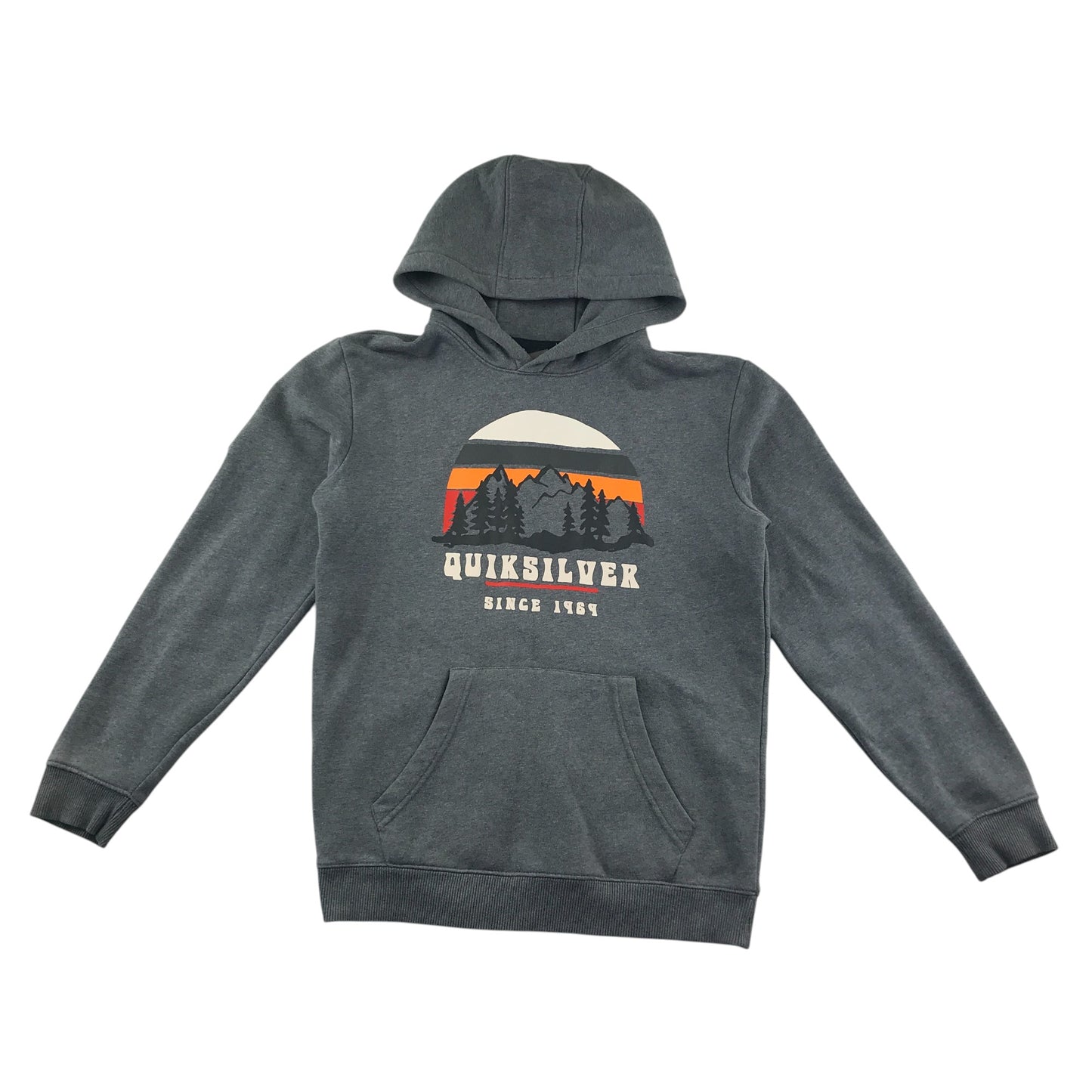 Quicksliver hoodie 13-14 years grey big logo snow design print pull-over