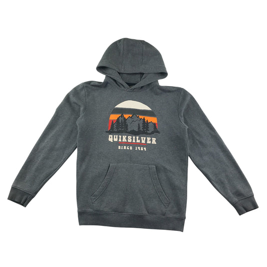 Quicksliver hoodie 13-14 years grey big logo snow design print pull-over