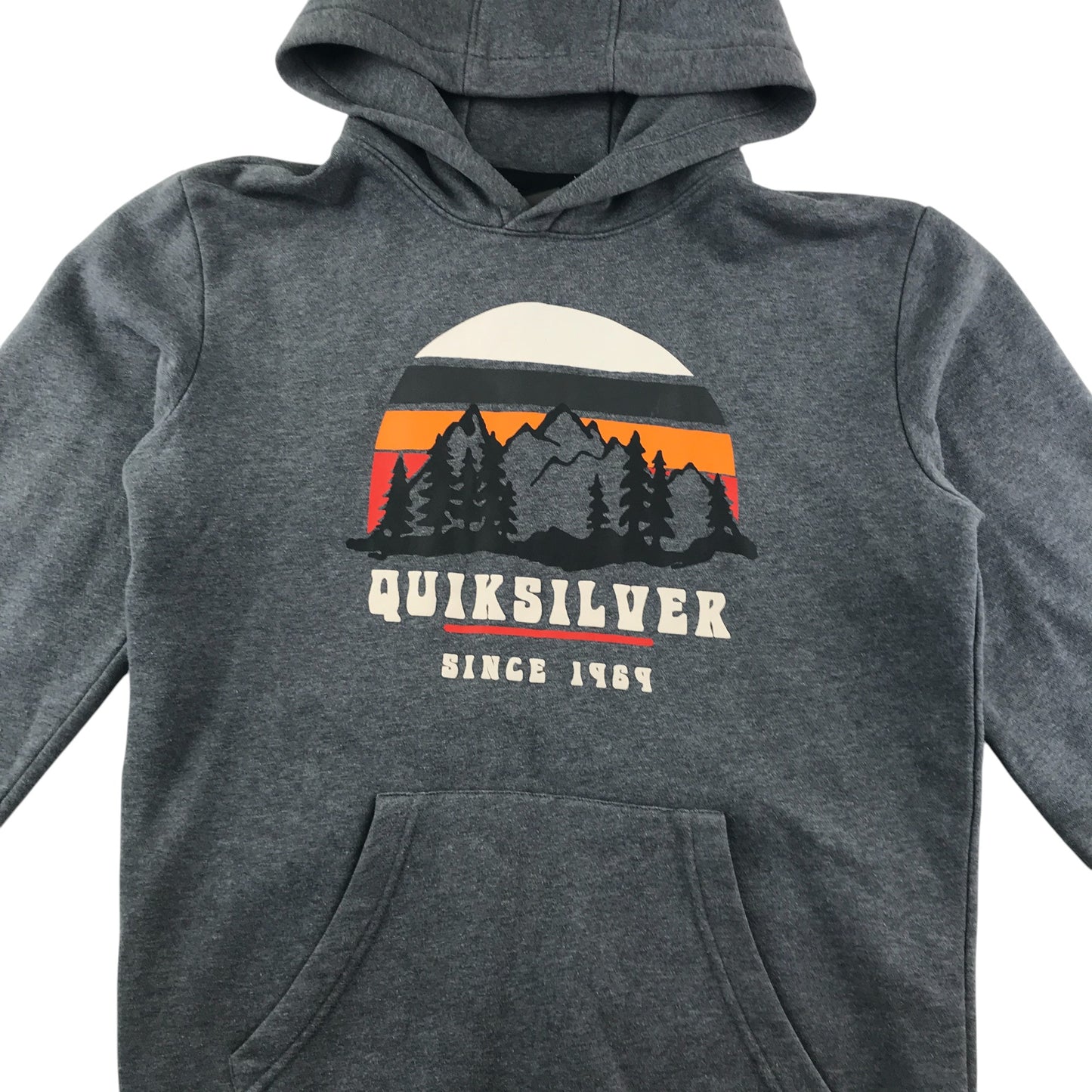 Quicksliver hoodie 13-14 years grey big logo snow design print pull-over