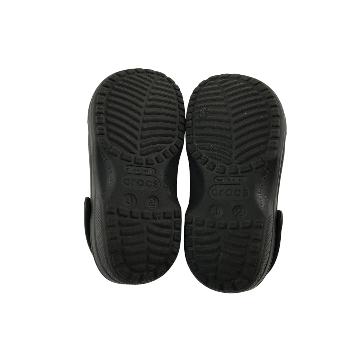 Crocs clogs shoe size 2 black slip on sandals with ankle straps