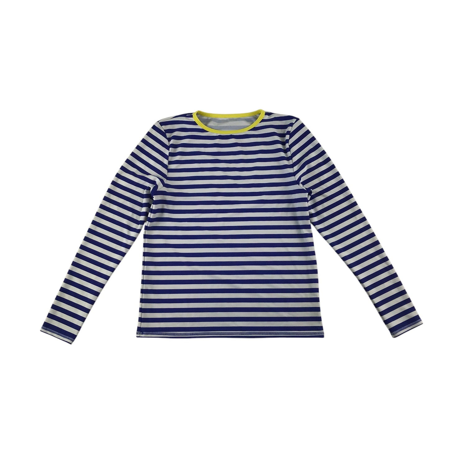 M&S swim top 11-12 years navy and white stripy long sleeve