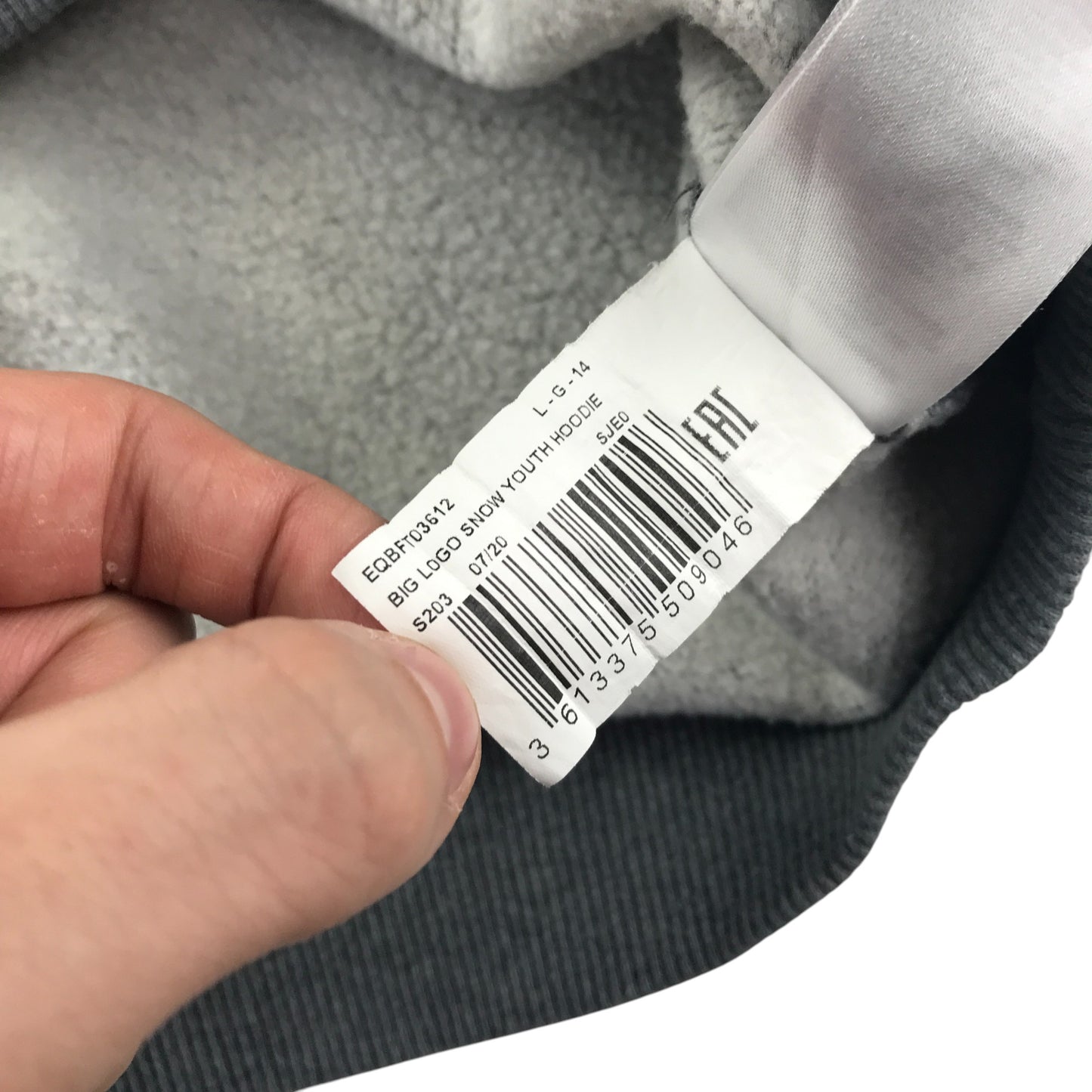 Quicksliver hoodie 13-14 years grey big logo snow design print pull-over
