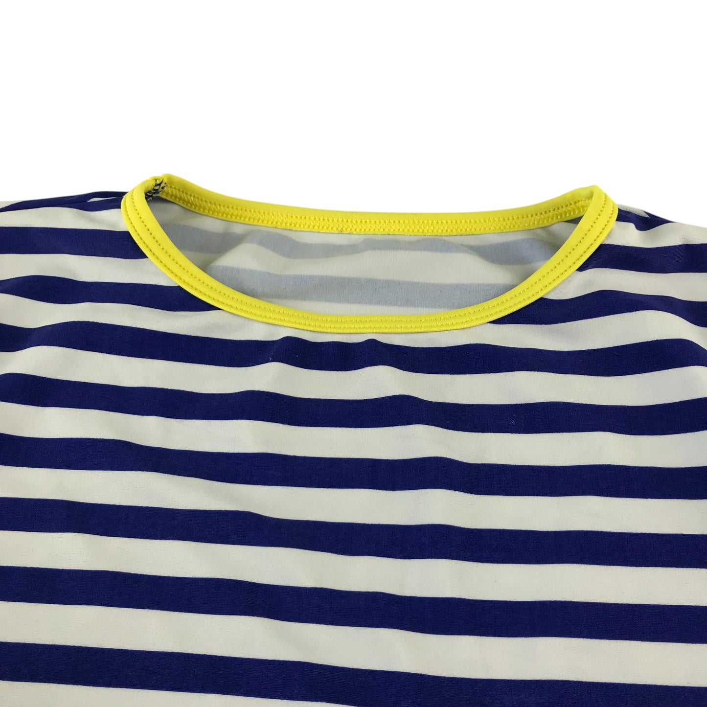 M&S swim top 11-12 years navy and white stripy long sleeve