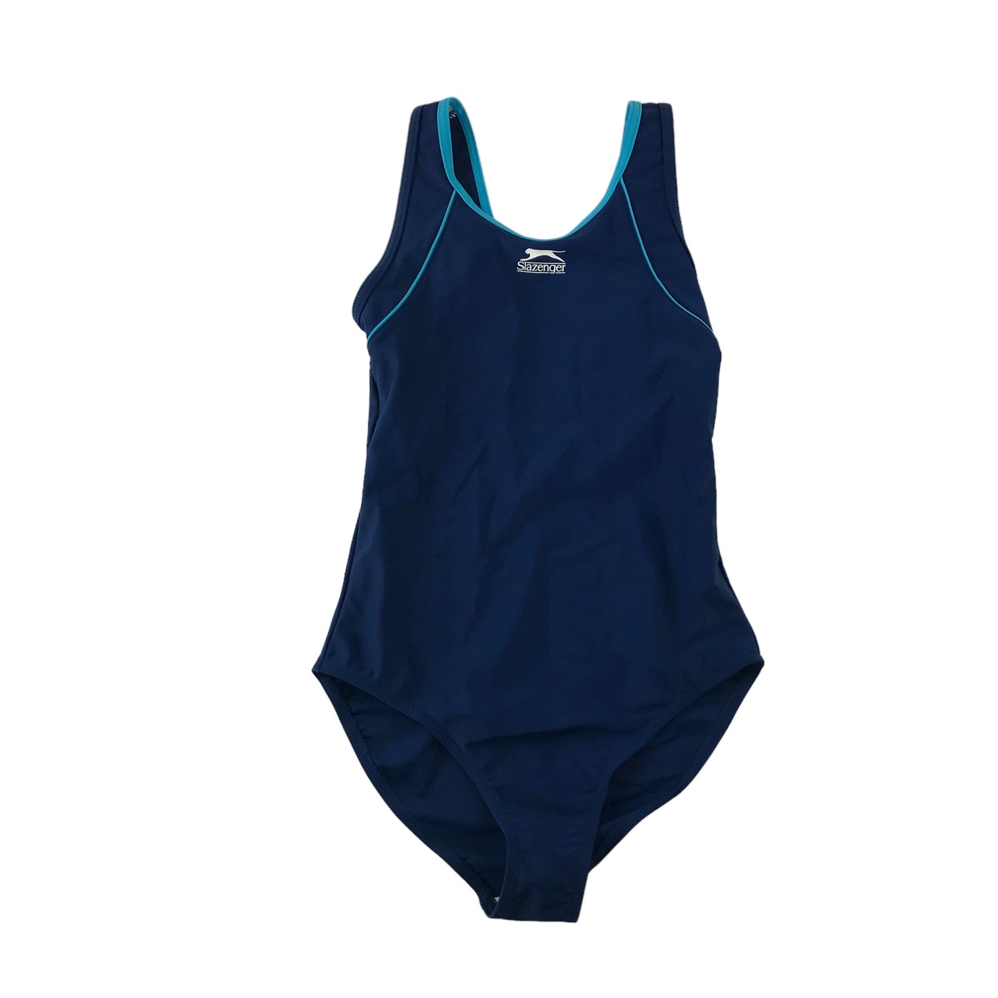 Slazenger swimsuit 13 years navy blue plain one piece cossie