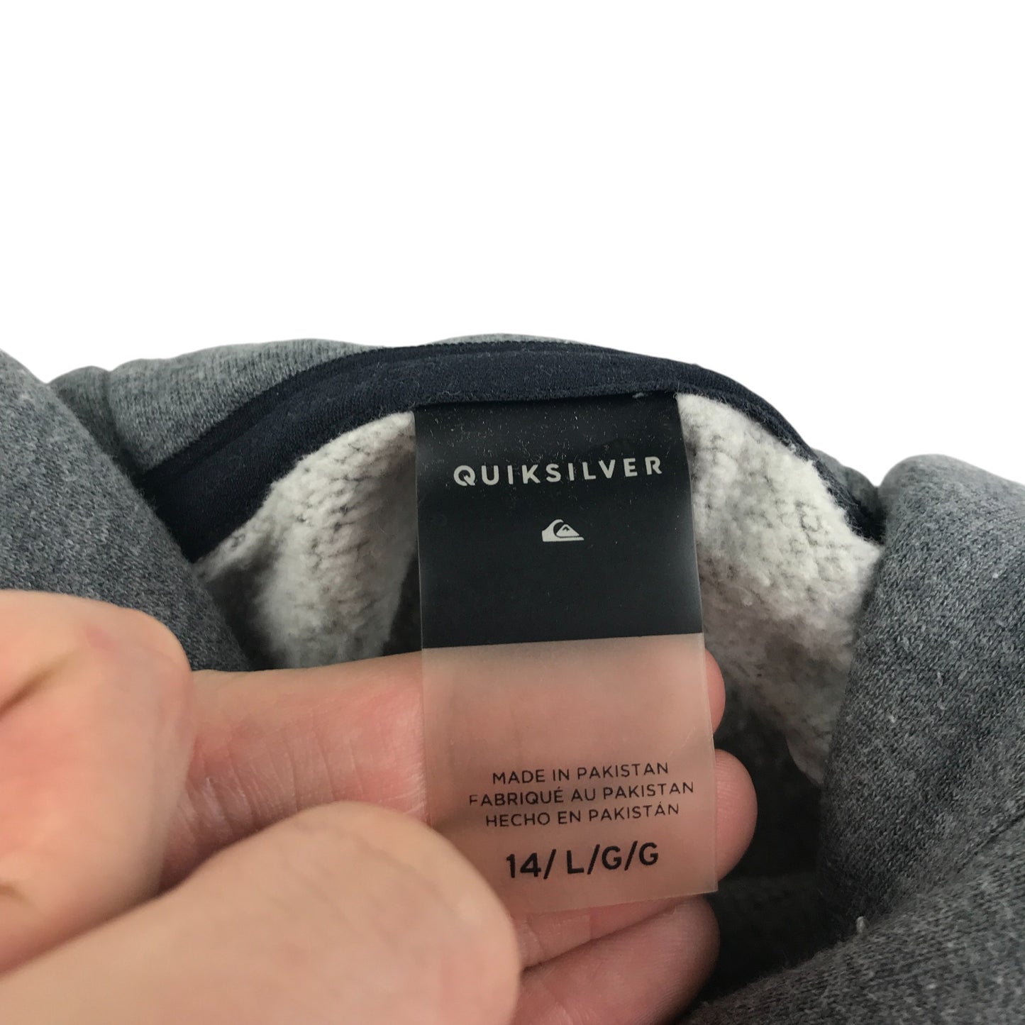 Quicksliver hoodie 13-14 years grey big logo snow design print pull-over