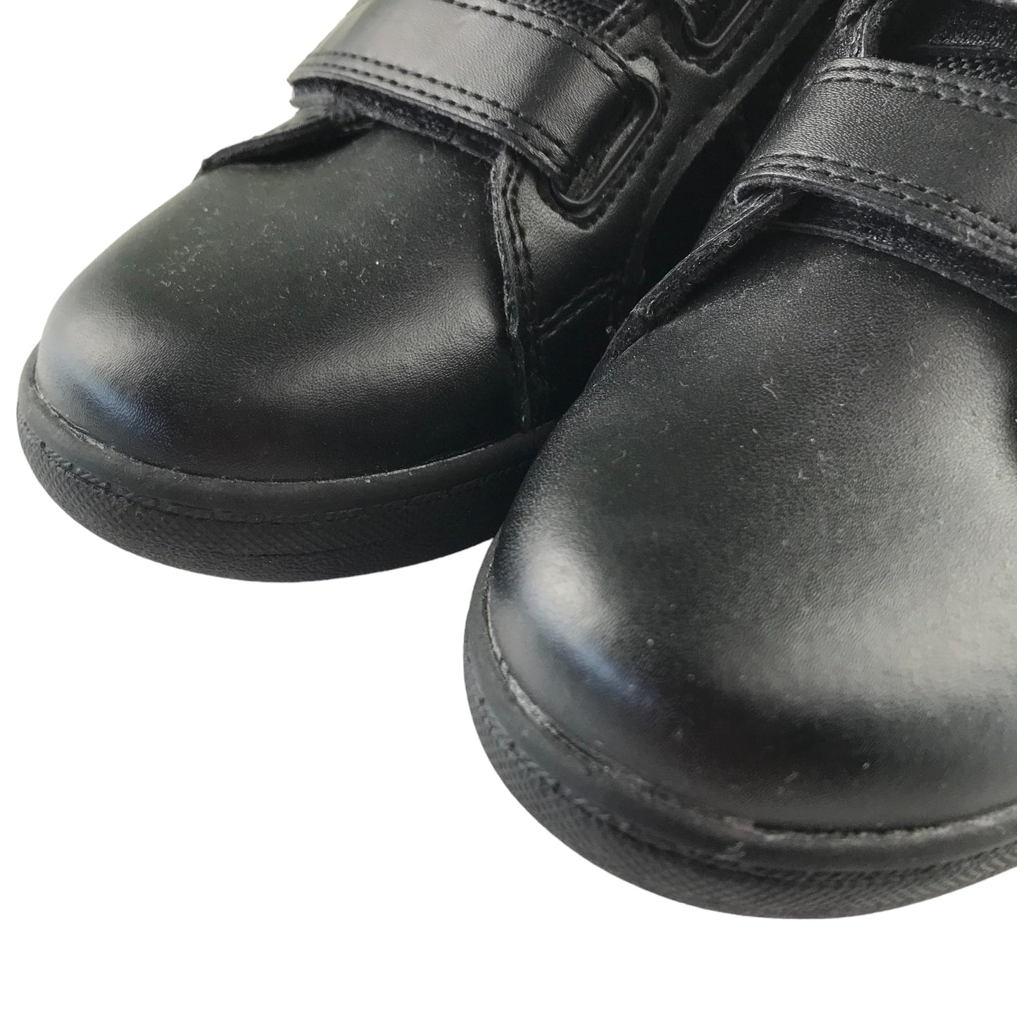 George Trainers Shoe Size 1 Black Leather-style School Shoes with Straps