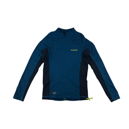 Decathlon swim top 10-12 years blue long sleeve UV protection