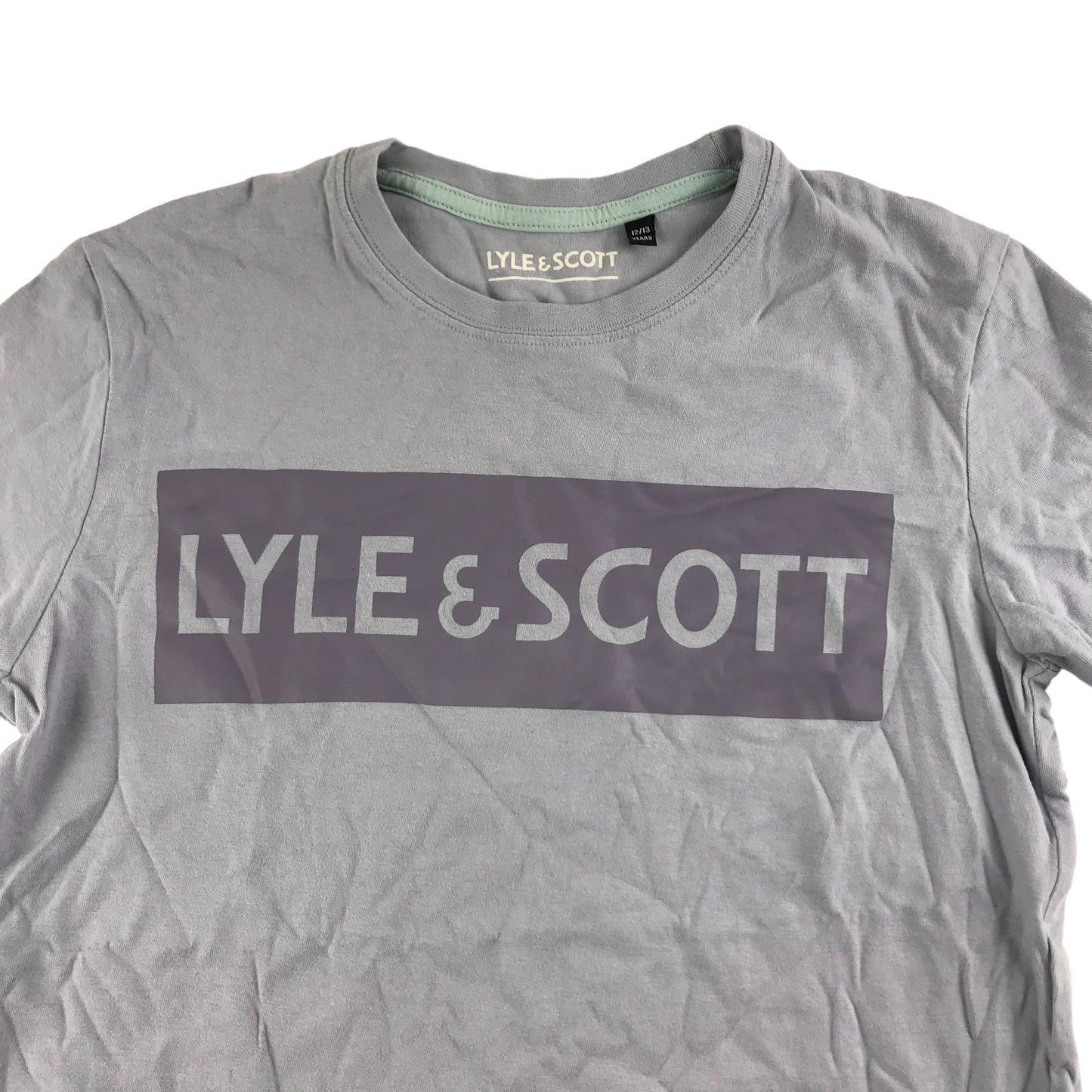 Lyle & Scott T-shirt Age 12 Grey Short Sleeve Cotton