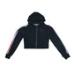 Sonneti hoodie 13-15 years black with sleeve stripe graphic and logo cropped