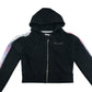 Sonneti hoodie 13-15 years black with sleeve stripe graphic and logo cropped