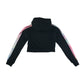 Sonneti hoodie 13-15 years black with sleeve stripe graphic and logo cropped