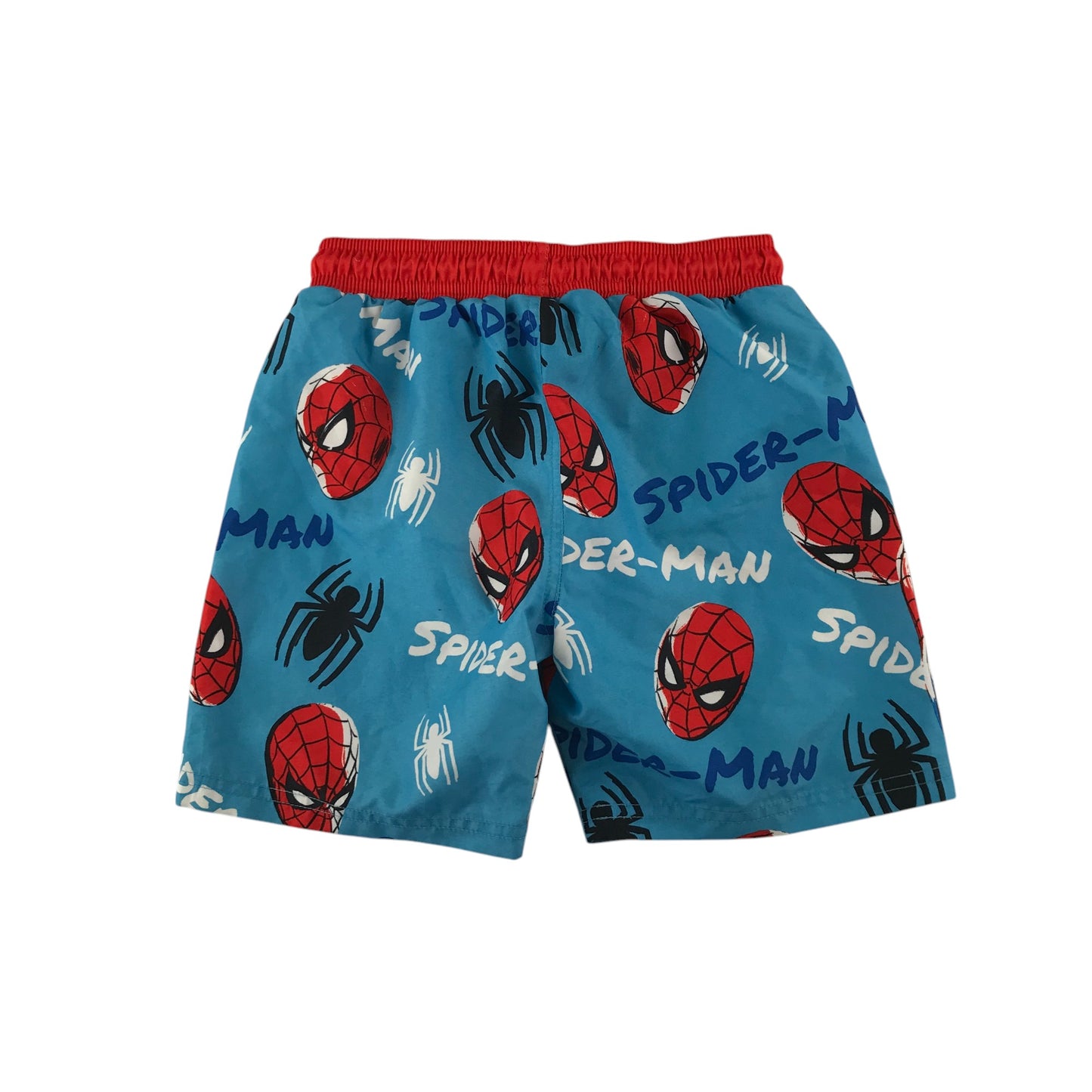 Primark swim trunks 7-8 years blue and red Spiderman shorts