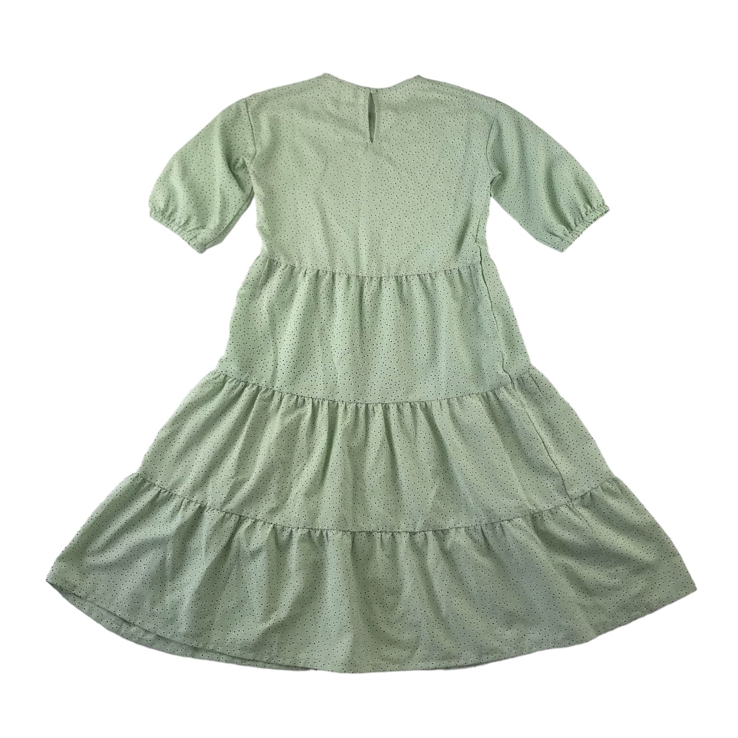 H&M dress 9-10 years light green midi length floral short sleeve layered