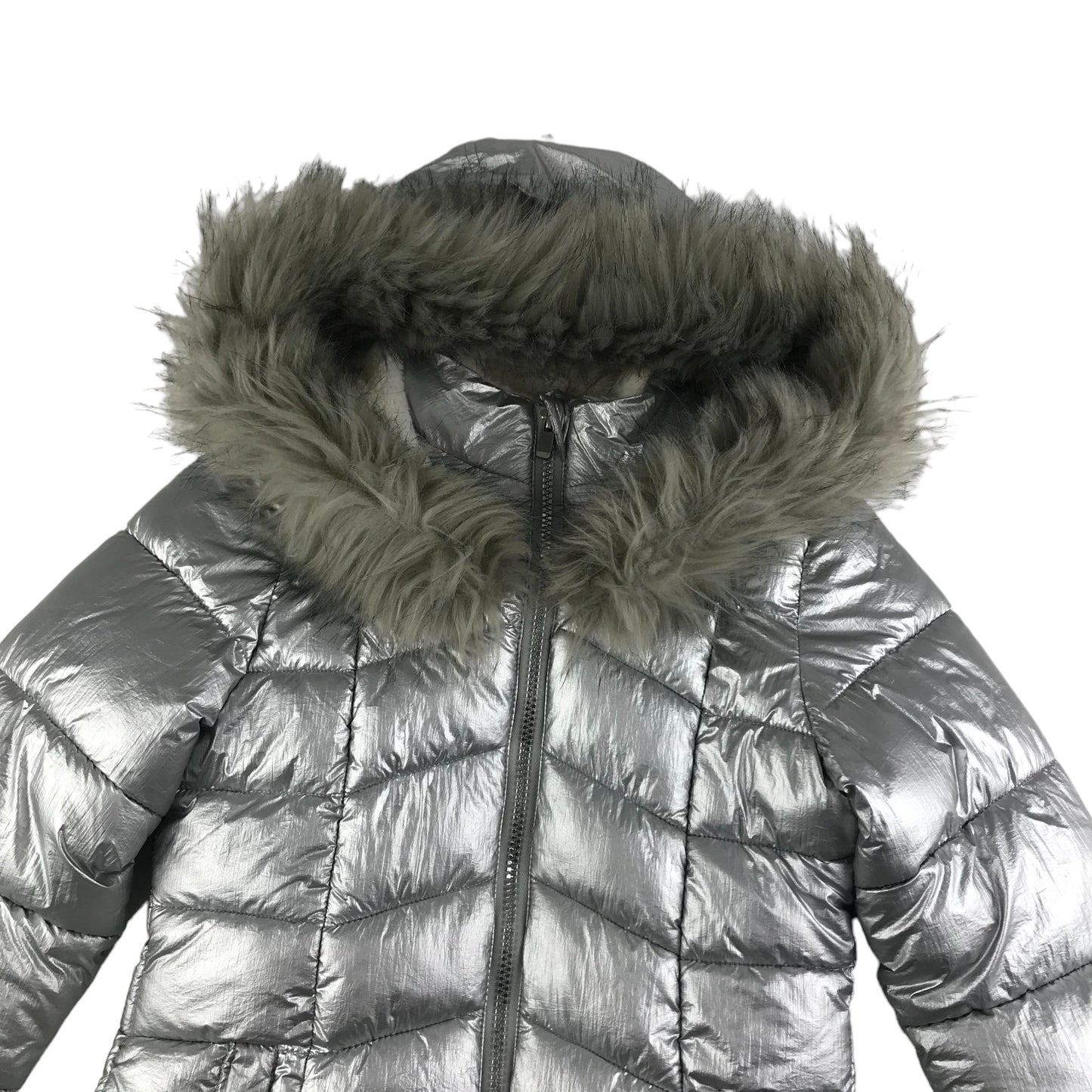 Matalan Jacket Age 8 Silver Puffer Parka