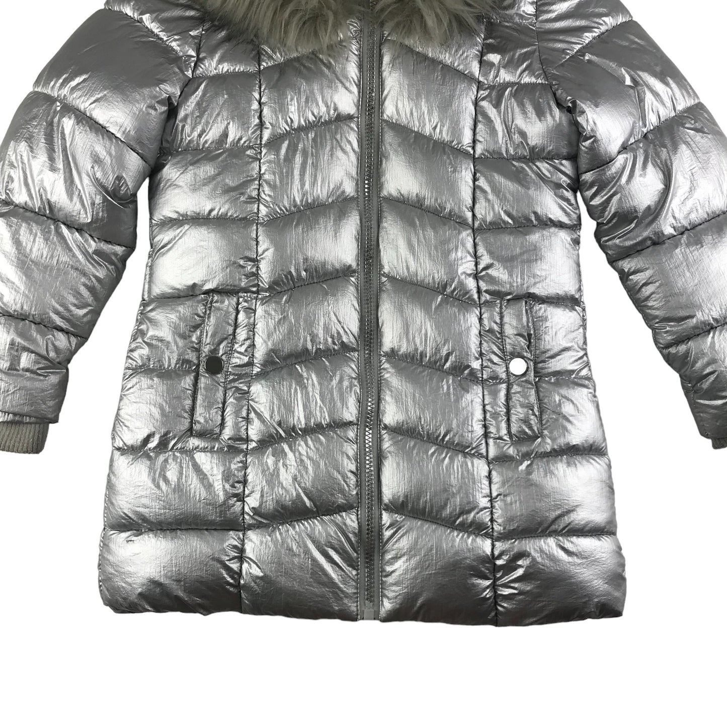 Matalan Jacket Age 8 Silver Puffer Parka