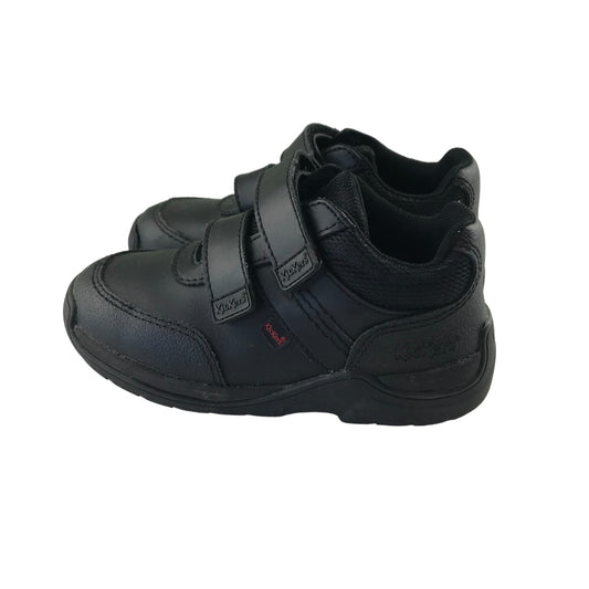 KicKers Trainers Shoe Size 10 Junior Black Leather-style School Shoes with Straps