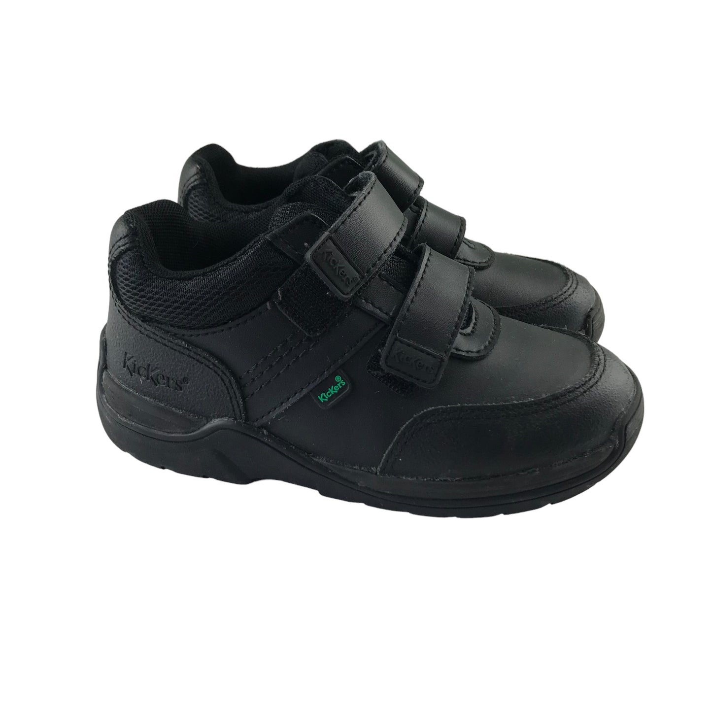 KicKers Trainers Shoe Size 10 Junior Black Leather-style School Shoes with Straps