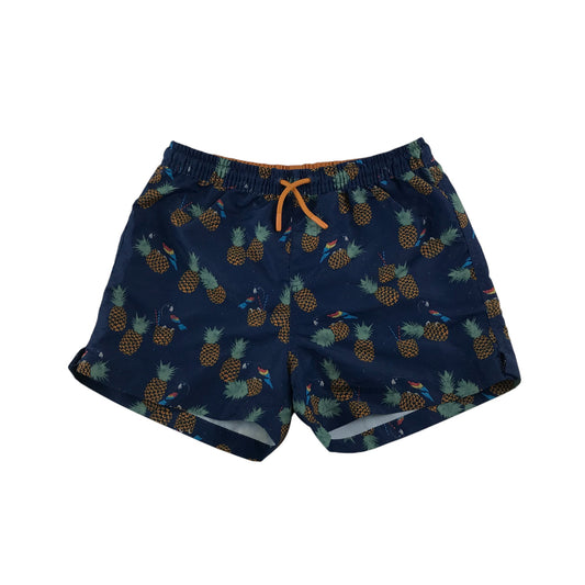 Zara swim trunks 9-10 years navy pineapple shorts