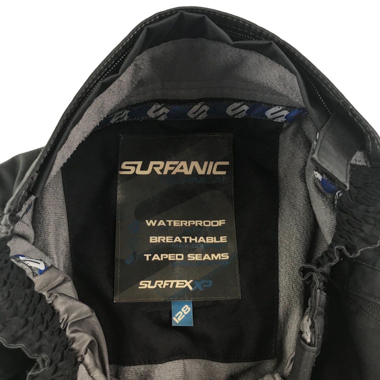 Surfanic Salopettes 7-8 years black warm fleece lining logo waterproof