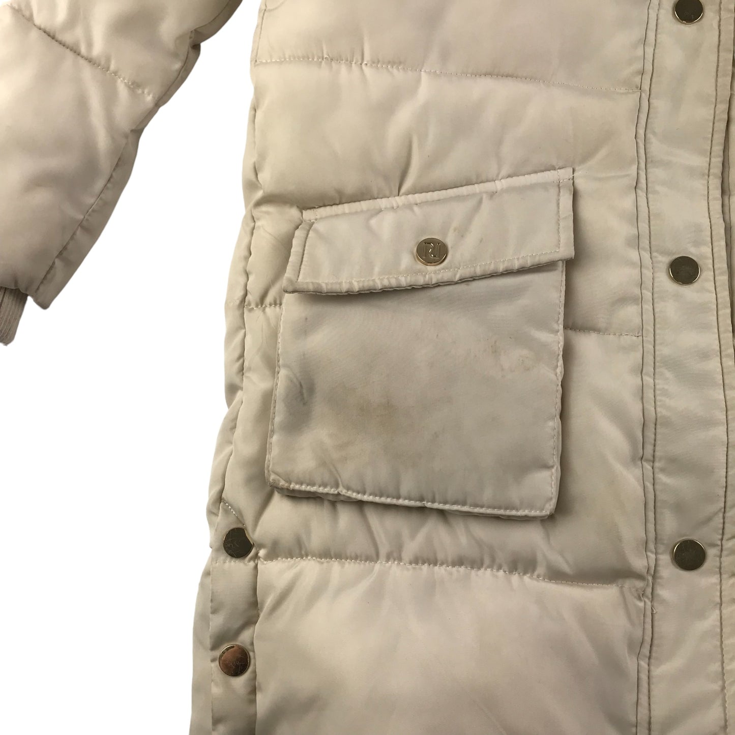 River Island Jacket Age 9 White Cream Puffer Parka