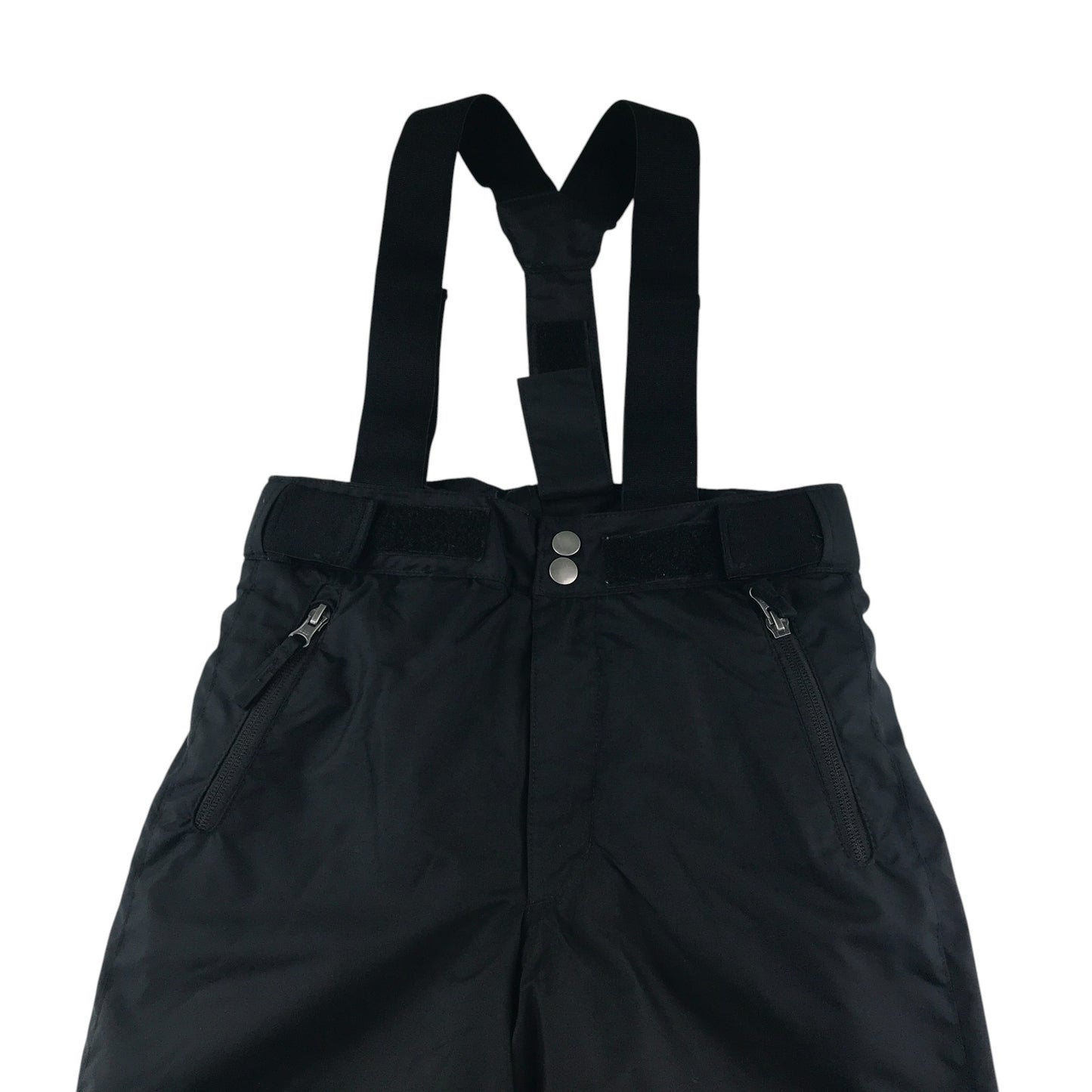 Decathlon Salopettes 9 years black snow trouser warm fleece lining waterproof