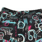 George swim trunks 14-15 years black blue and pink graffiti print shorts