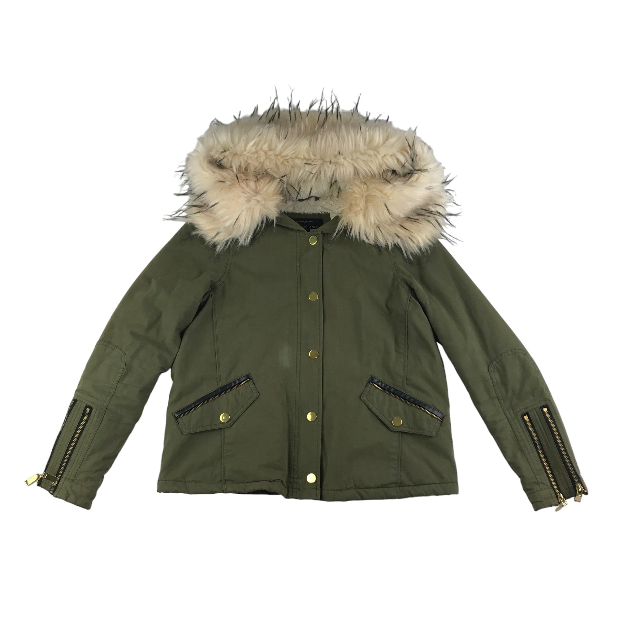 River island hot sale green parka