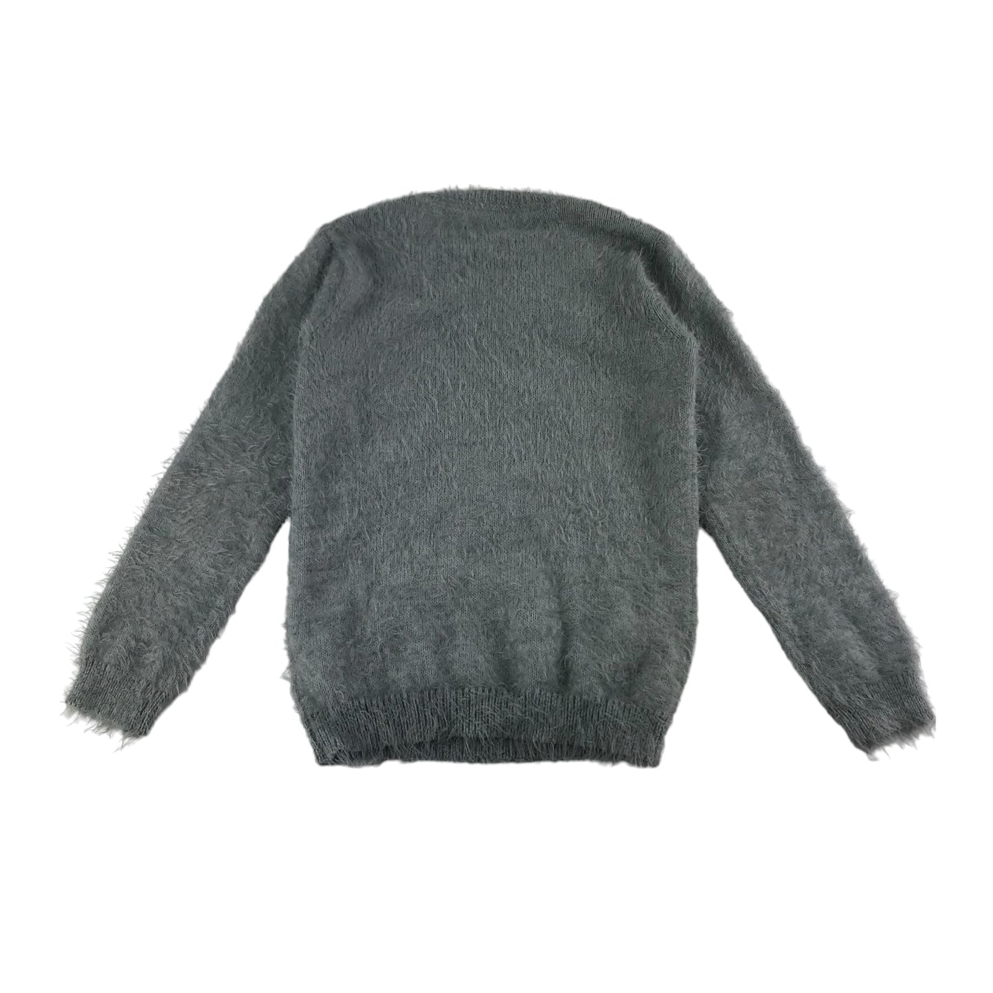 F&F Jumper Age 9 Grey Fluffy Multicolour Bobbles