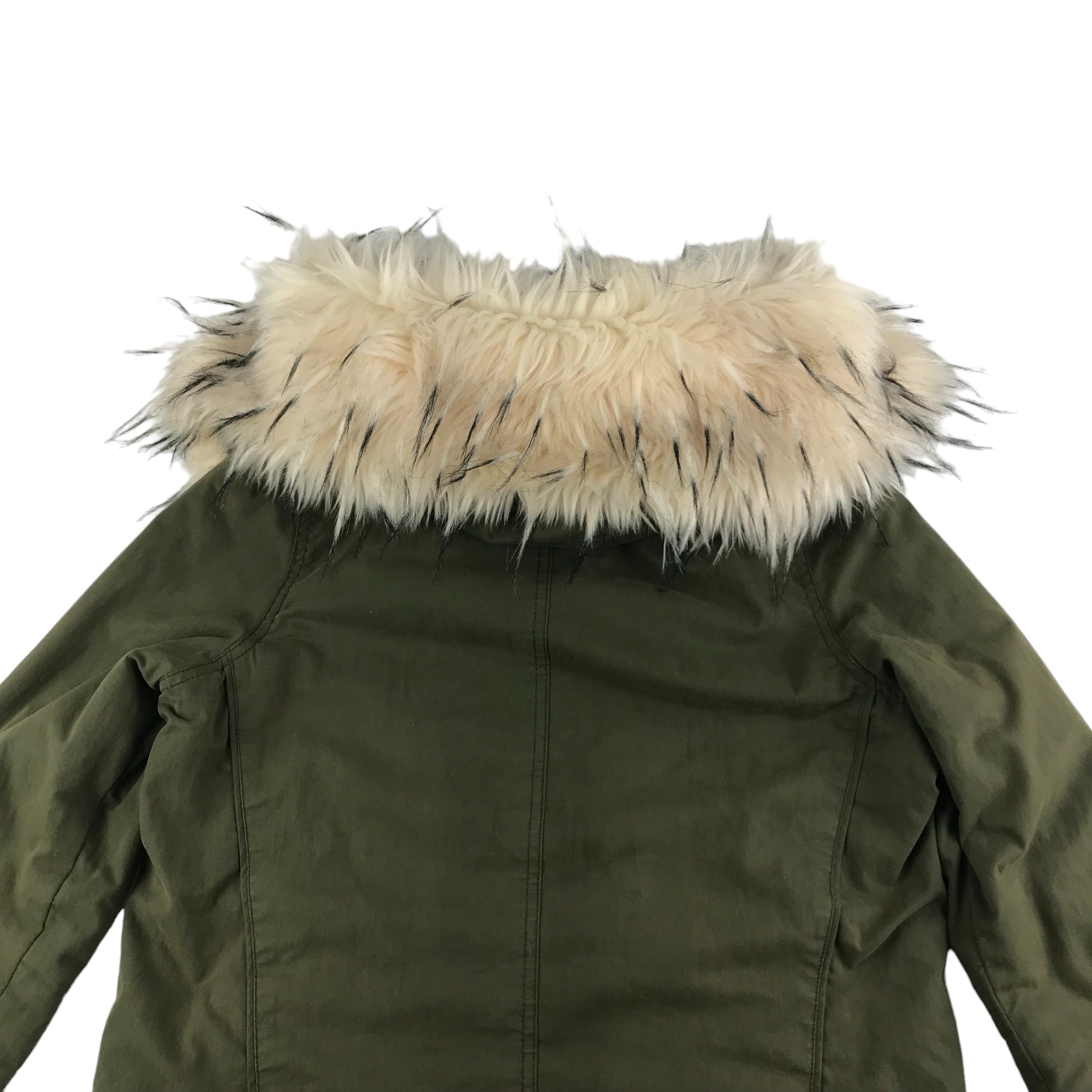 River Island Jacket Size UK 8 Khaki Green Short Parka