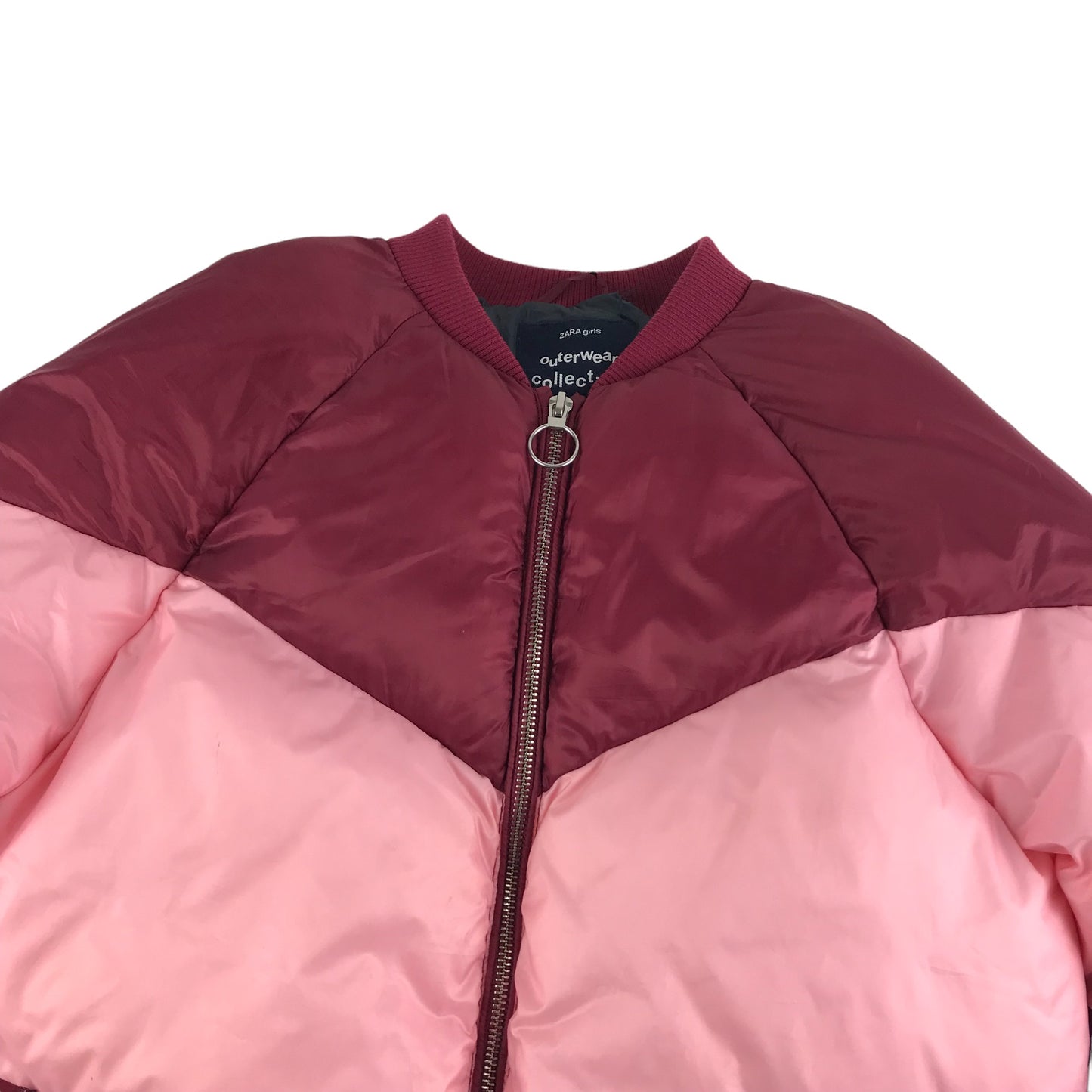 Zara Jacket Age 13 Burgundy and Pink Warm Puffer