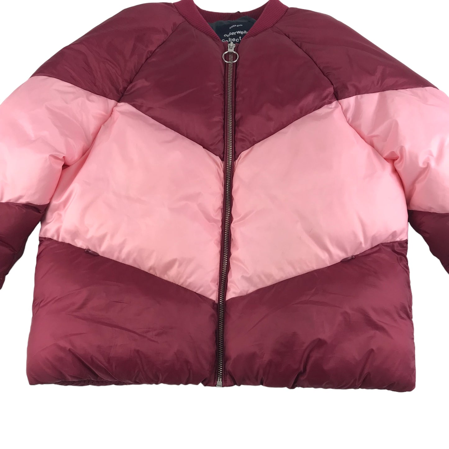 Zara Jacket Age 13 Burgundy and Pink Warm Puffer