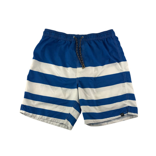 Regatta swim trunks men's size S blue and white stripy shorts