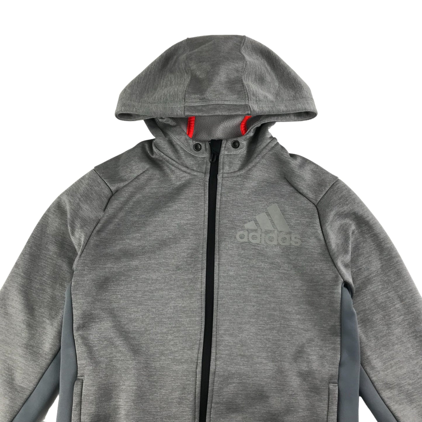Adidas Hoodie Age 10-12 Grey Sporty Full Zipper
