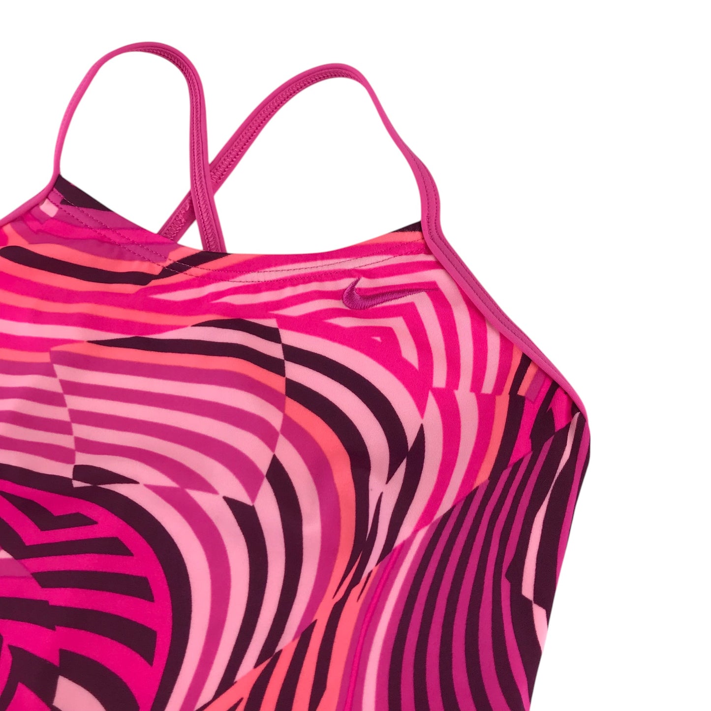 Nike swimsuit 8-9 years pink graphic pattern one-piece cossie