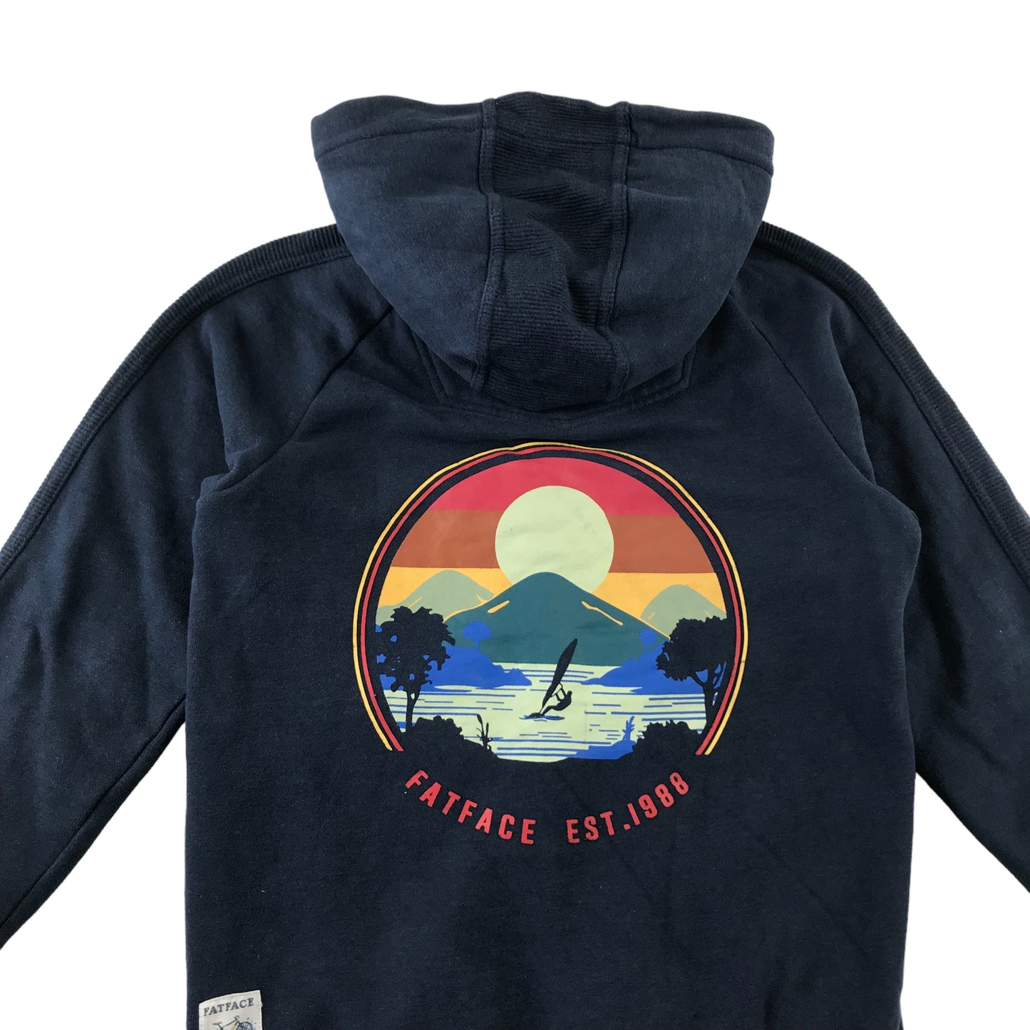 Fatface hoodie 10-11 years navy wind surfing graphic