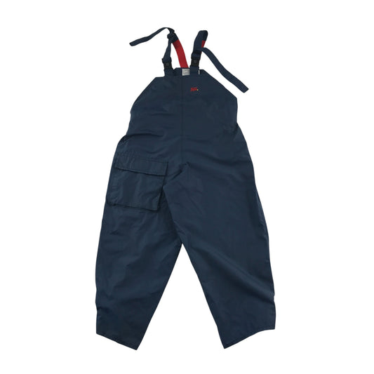Togz Outdoor Overalls 5-6 years navy plain cargo pocket and embroidered logo