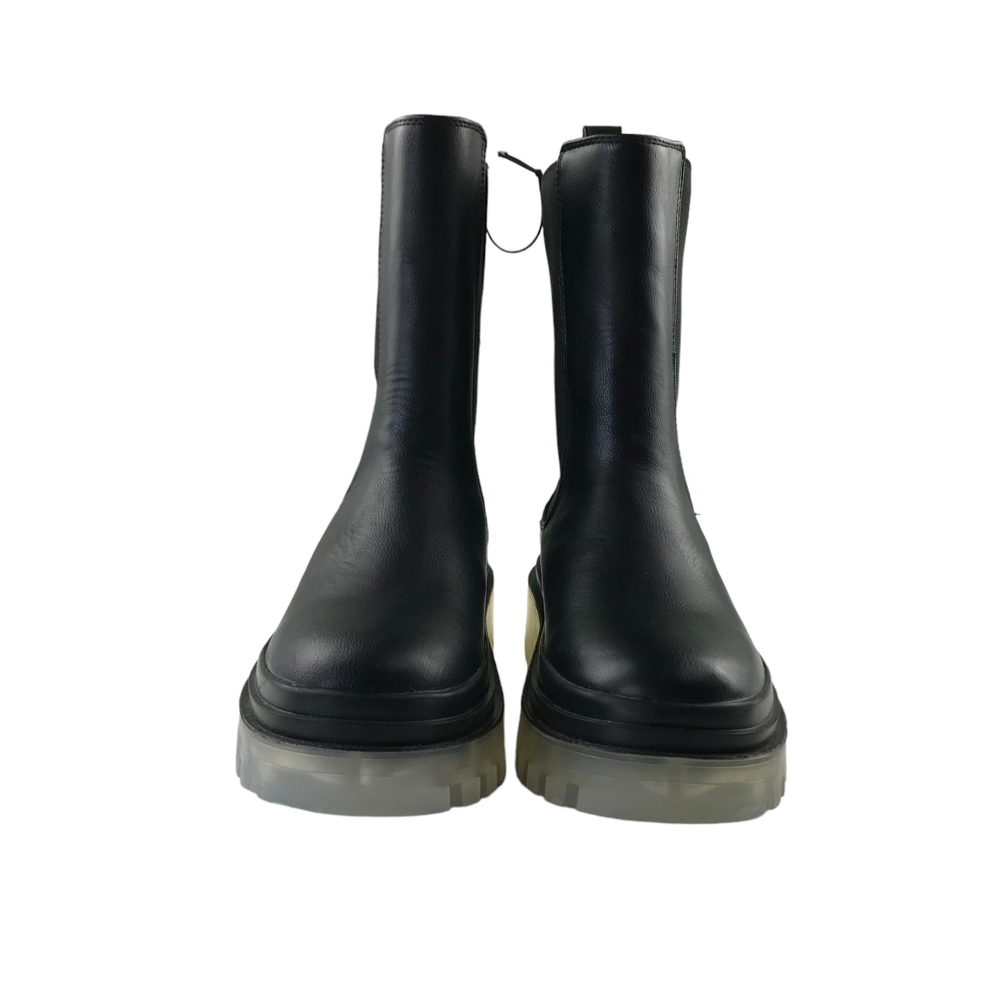 Primark boots shoe size 3 black clear sole high ankle