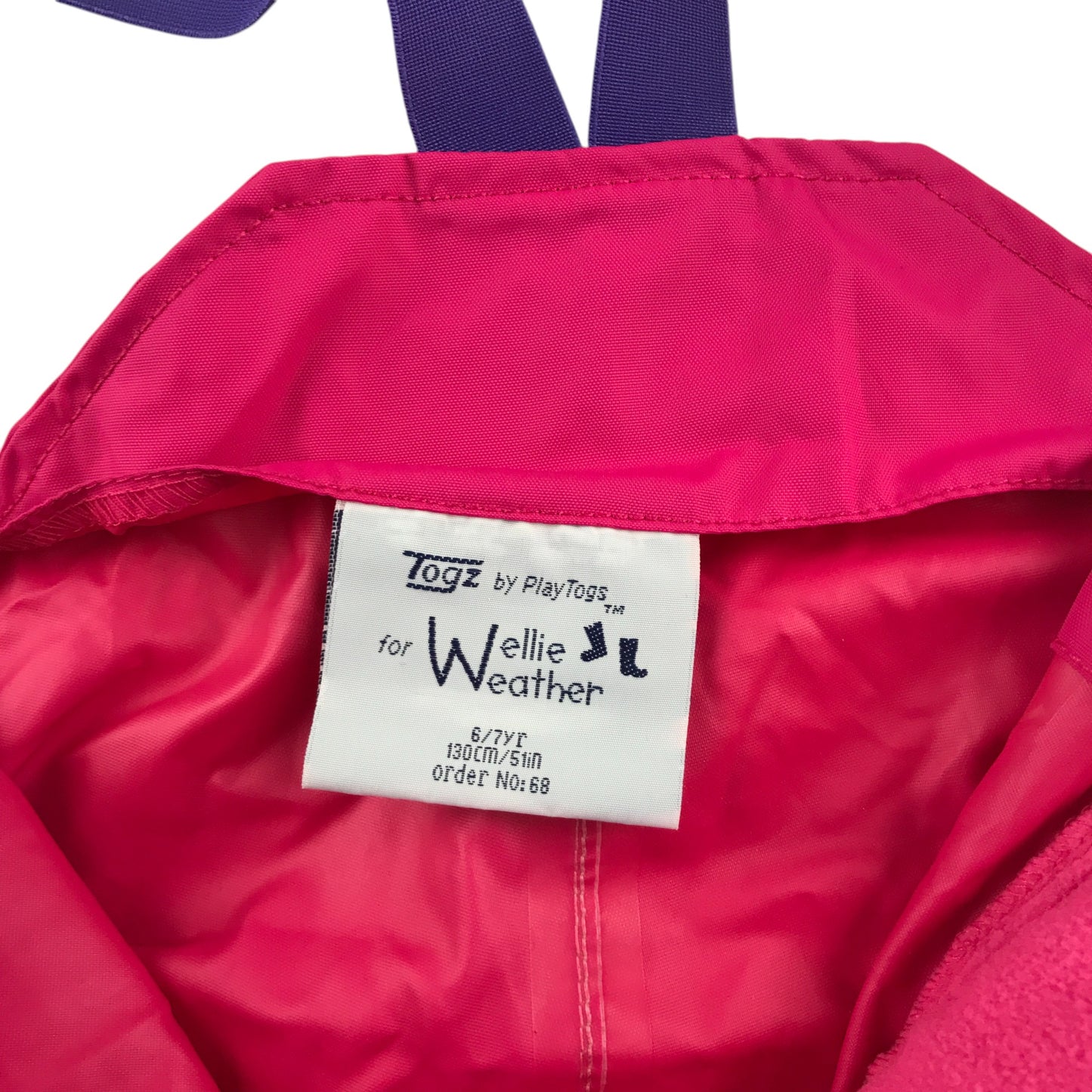 Togz Outdoor Overalls 6-7 years pink plain pocket and embroidered logo