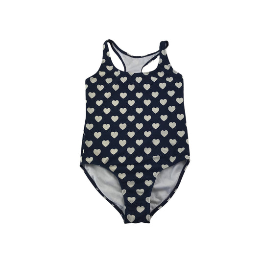 Board Angels swimsuit 9-10 years navy with love hearts one-piece cossie