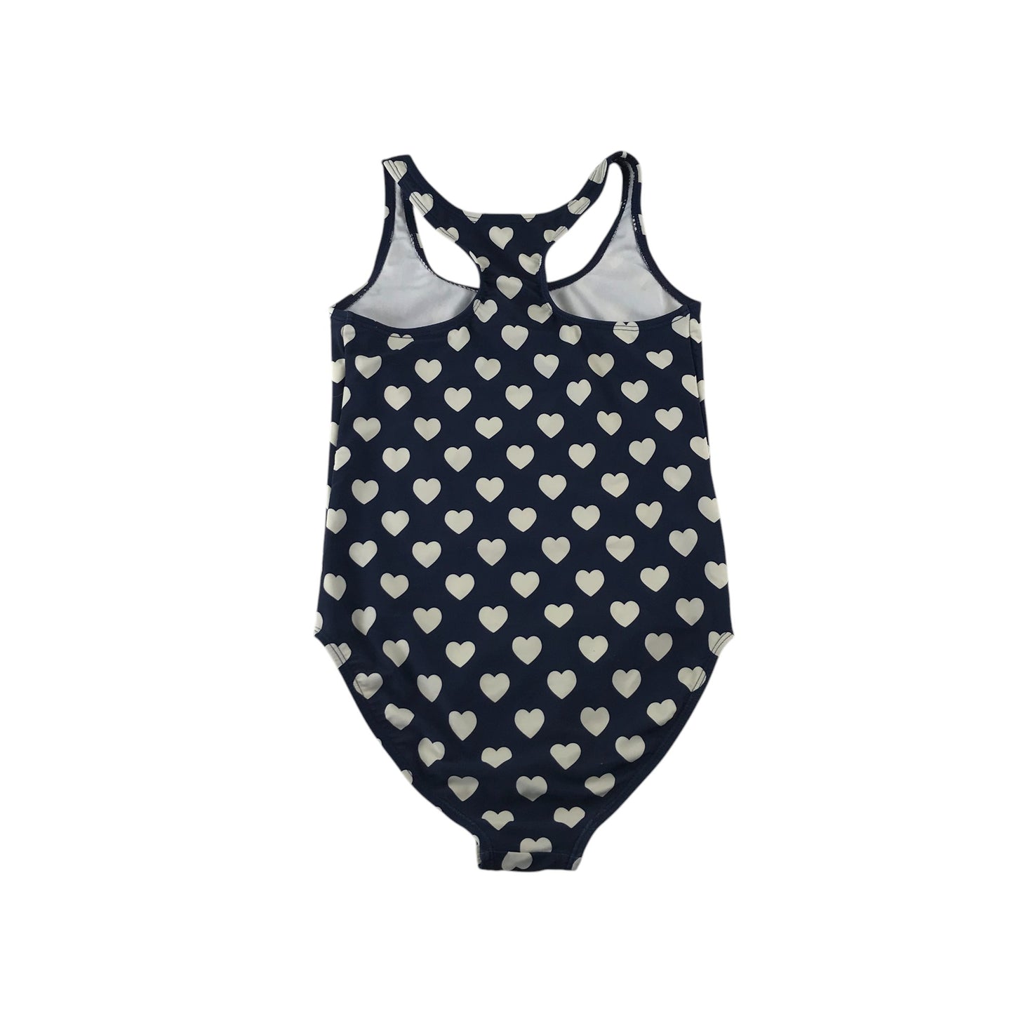 Board Angels swimsuit 9-10 years navy with love hearts one-piece cossie