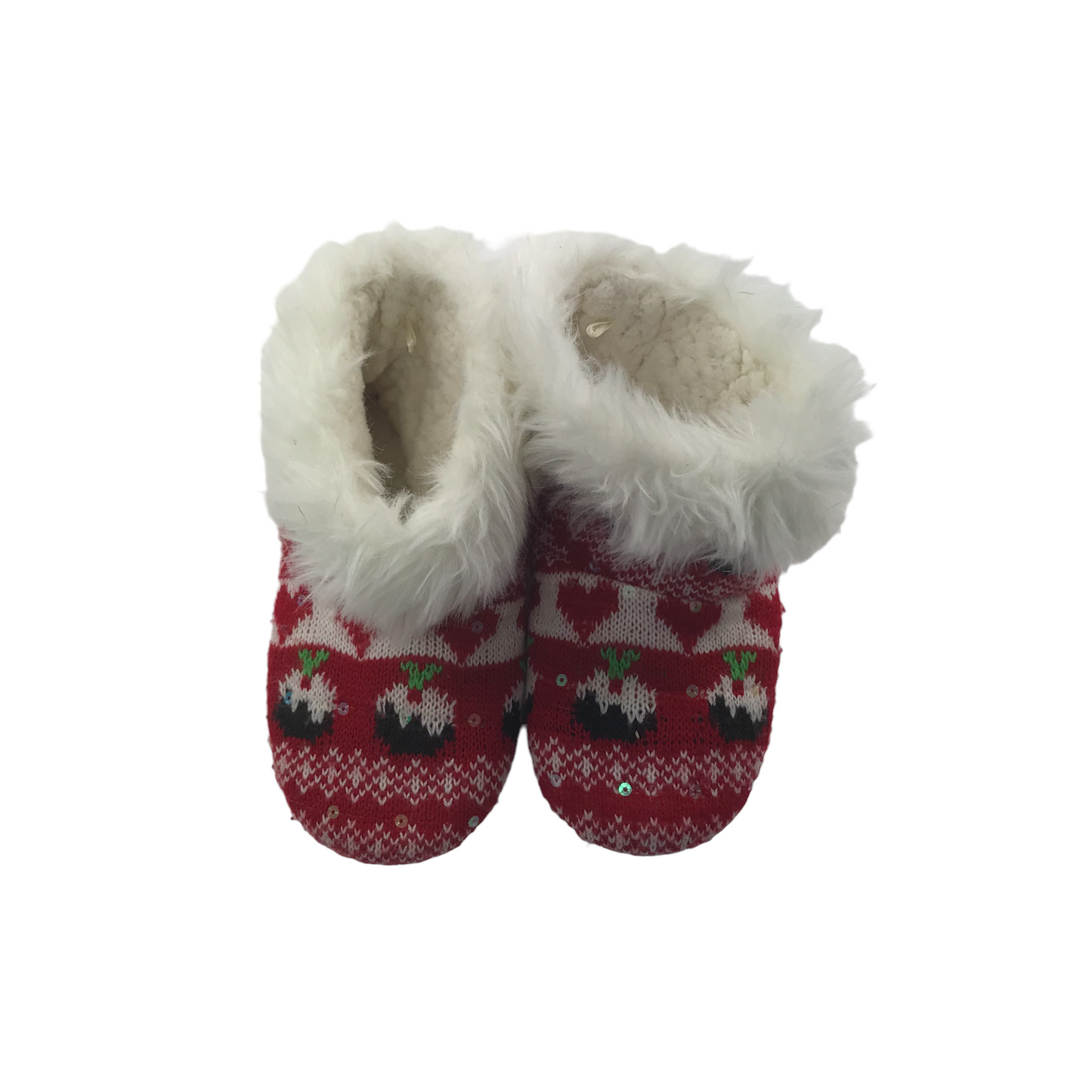 Primark Red Xmas Pattern Slippers Shoe Size 13 jr