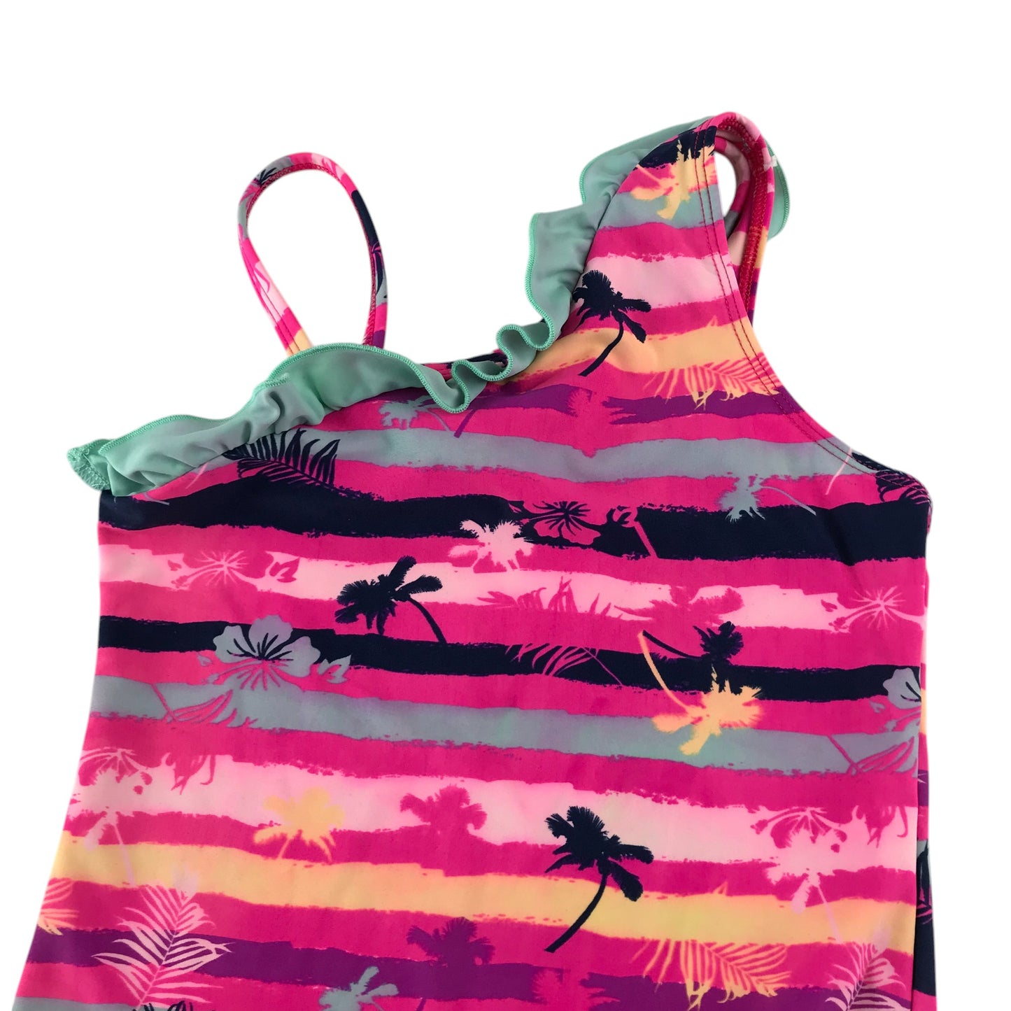 Big Chill swimsuit 10-12 years pink stripy graphic print one-piece cossie