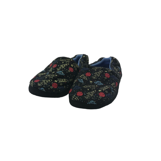 Tu Black Space Graphics Slippers Shoe Size 12 jr