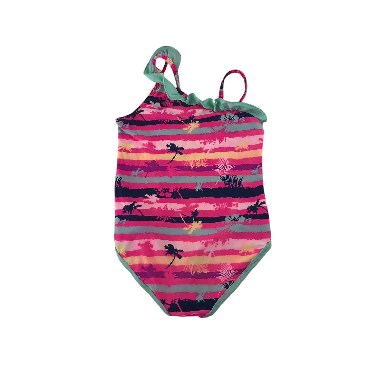 Big Chill swimsuit 10-12 years pink stripy graphic print one-piece cossie