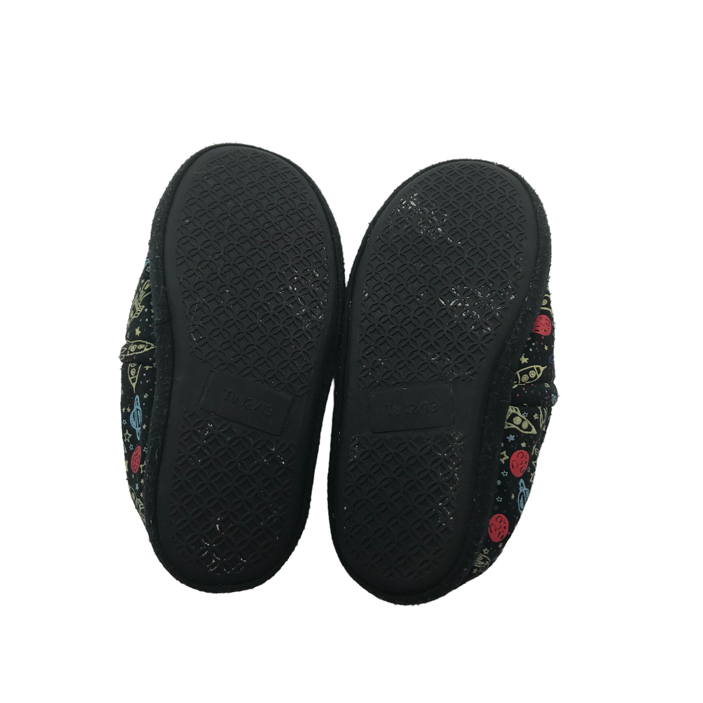 Tu Black Space Graphics Slippers Shoe Size 12 jr