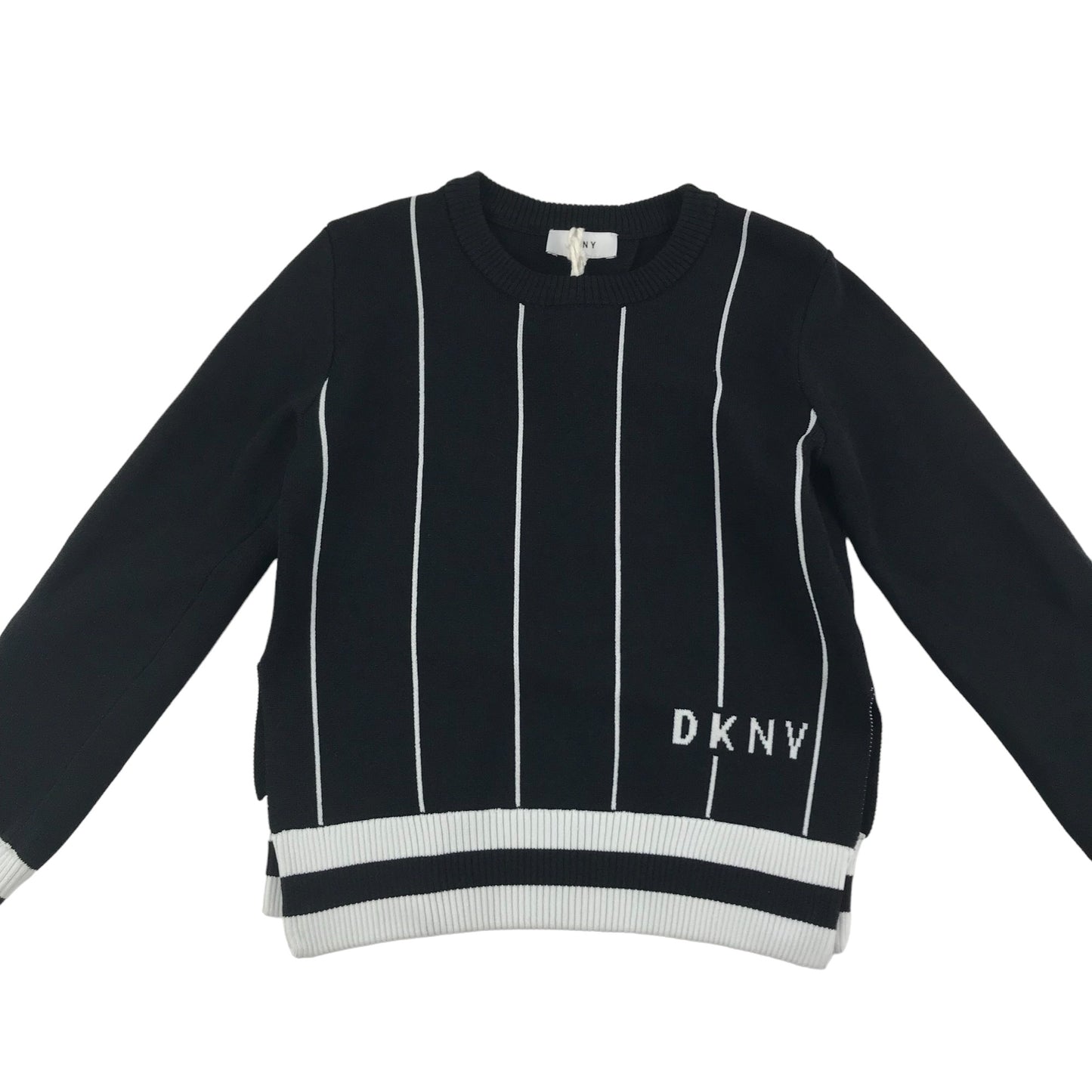 DKNY Jumper Age 7  Black and White Stripy Light Sweater