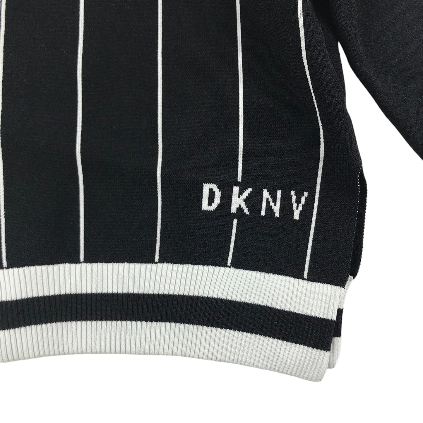 DKNY Jumper Age 7  Black and White Stripy Light Sweater