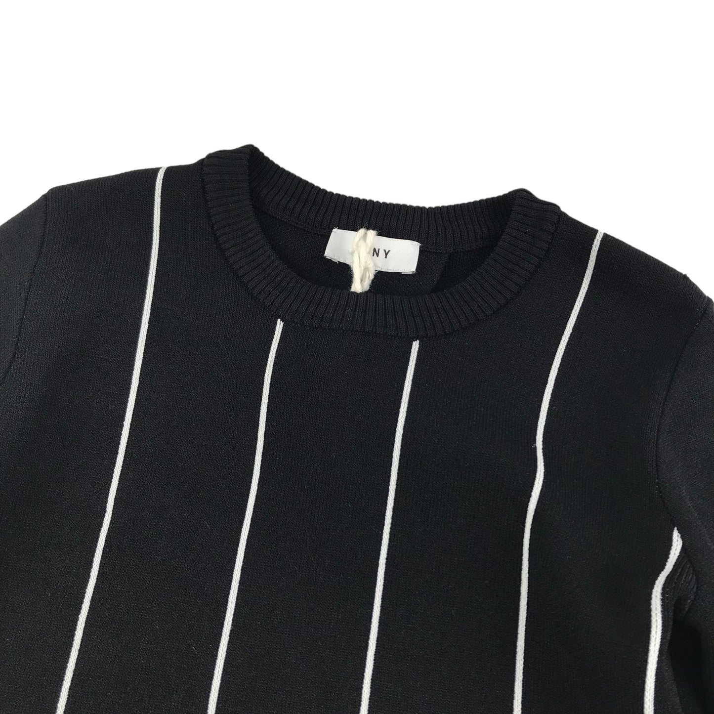 DKNY Jumper Age 7  Black and White Stripy Light Sweater